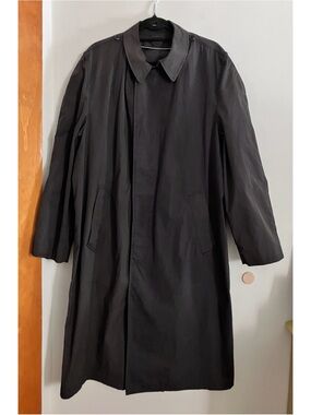 US Navy All-Weather Black Cotton-Poly Trench Raincoat Men’s 42R / LG